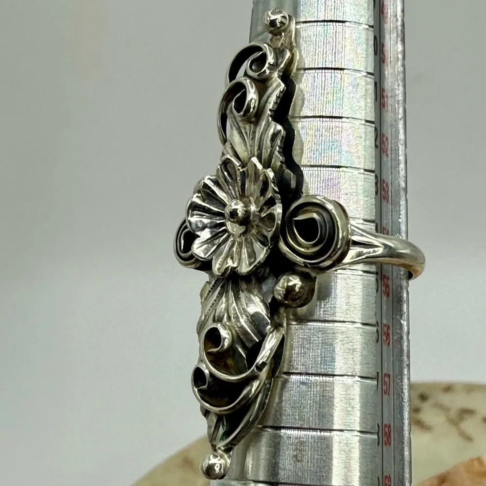 Native American 925 Floral Leaf Statement Ring by Harry B. Yazzie – NWOT